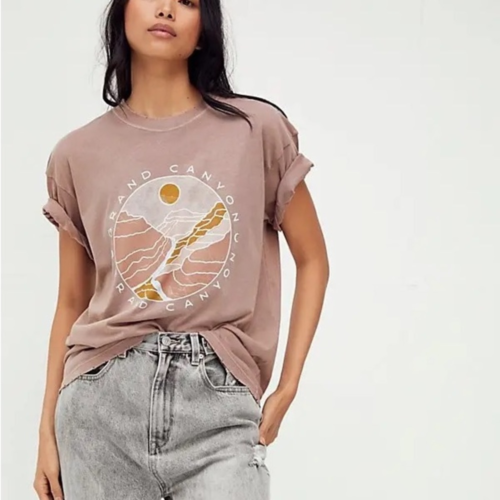 Free People x Girl Dangerous Grand Canyon Sunset Tee - Mauve